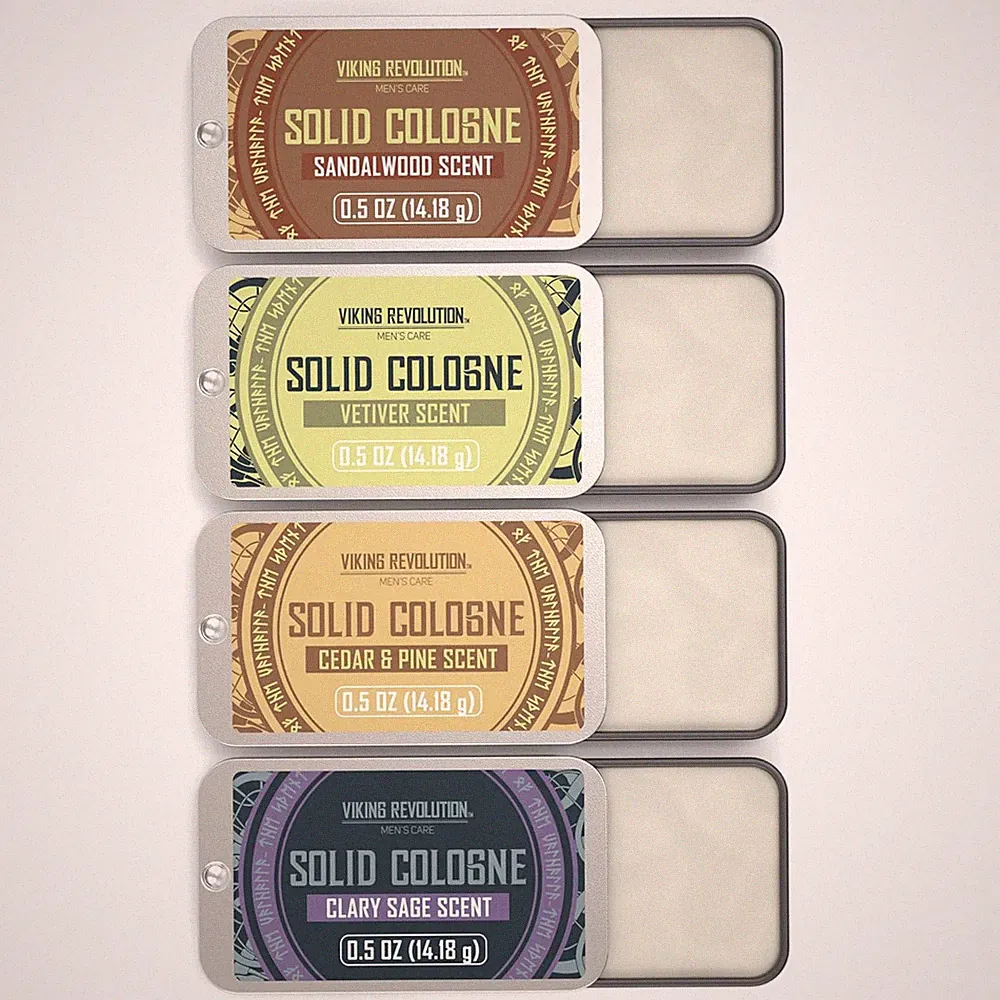 Viking Revolution 4 Pack Mens Solid Colognes 0.5 Oz - Men Solid Perfume with Ced